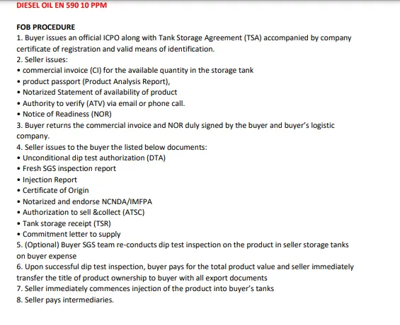 DIESEL OIL EN 590 10 PPM