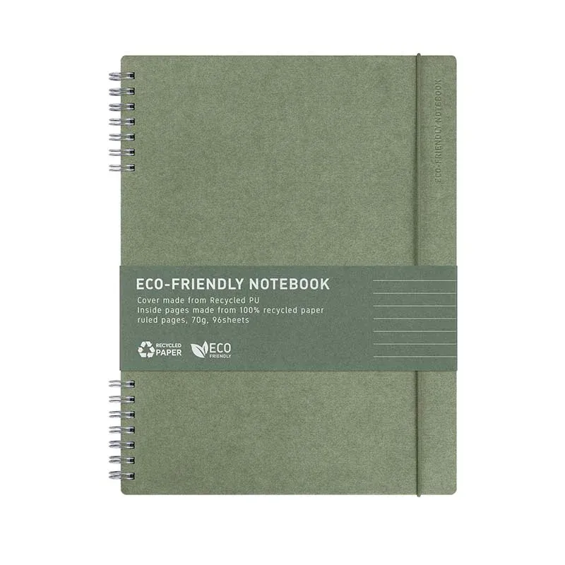 Eco-friendly spiral notebook